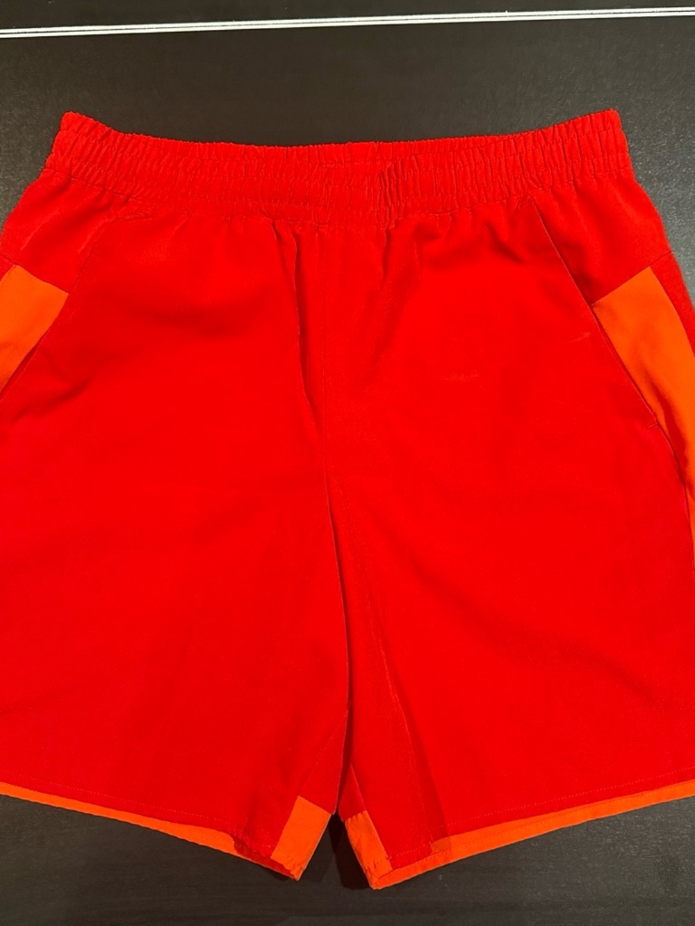 tek gear Red Athletic Shorts with Orange Trim